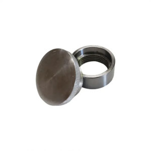 Aluminum fill cap with steel weld in bung